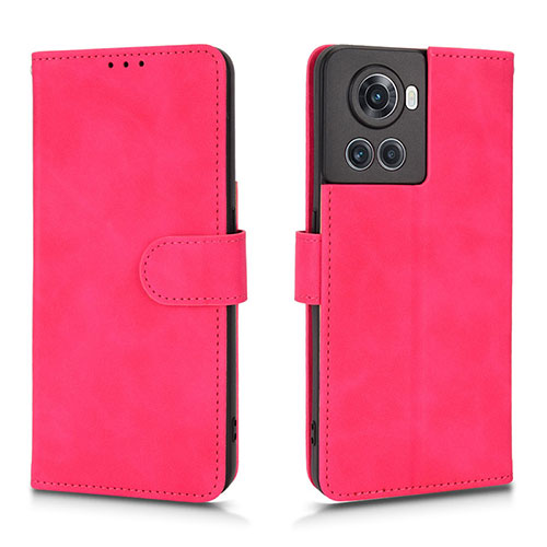 Leather Case Stands Flip Cover Holder L01Z for OnePlus Ace 5G Hot Pink