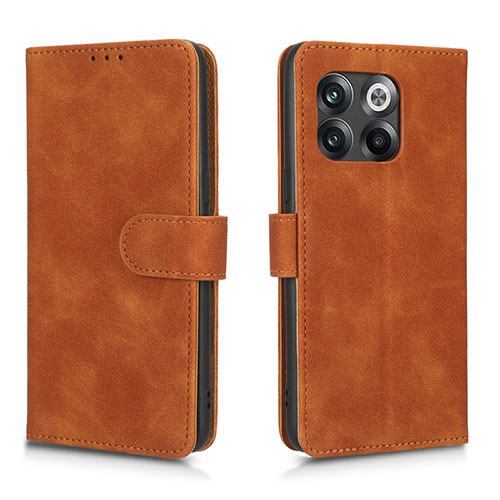 Leather Case Stands Flip Cover Holder L01Z for OnePlus Ace Pro 5G Brown