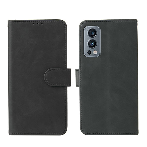 Leather Case Stands Flip Cover Holder L01Z for OnePlus Nord 2 5G Black