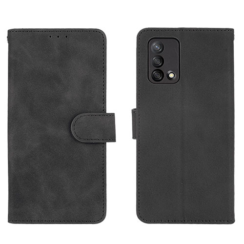 Leather Case Stands Flip Cover Holder L01Z for Oppo A74 4G Black