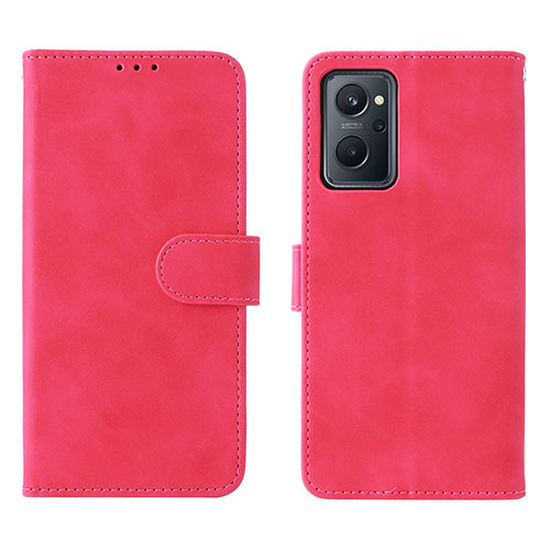 Leather Case Stands Flip Cover Holder L01Z for Oppo A96 4G Hot Pink