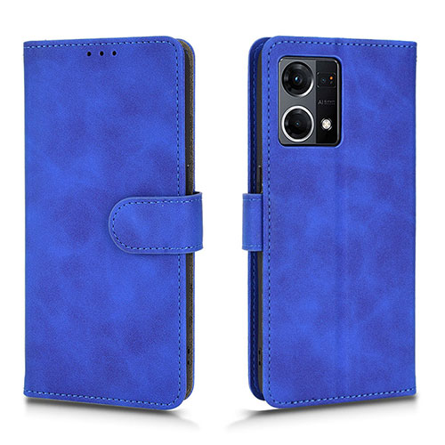 Leather Case Stands Flip Cover Holder L01Z for Oppo F21 Pro 4G Blue