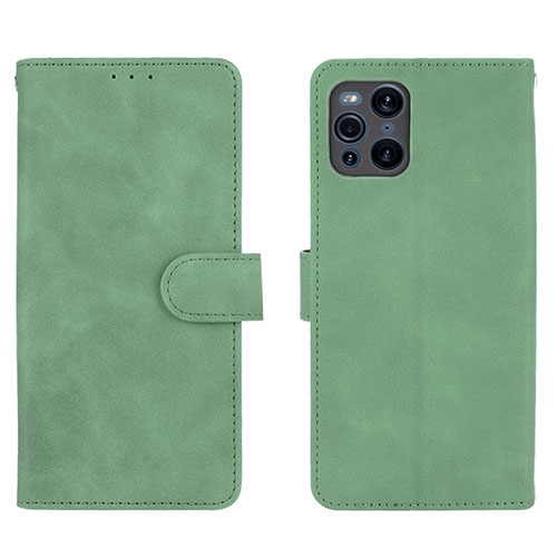 Leather Case Stands Flip Cover Holder L01Z for Oppo Find X3 Pro 5G Green