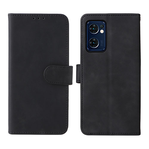 Leather Case Stands Flip Cover Holder L01Z for Oppo Find X5 Lite 5G Black