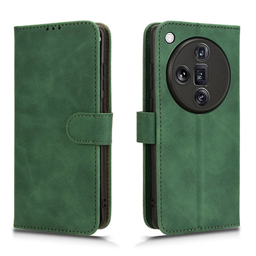 Leather Case Stands Flip Cover Holder L01Z for Oppo Find X7 Ultra 5G Green