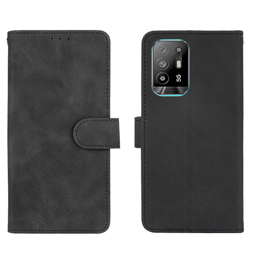 Leather Case Stands Flip Cover Holder L01Z for Oppo Reno5 Z 5G Black