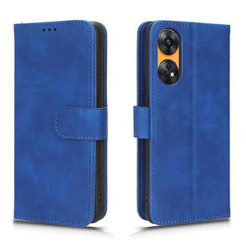 Leather Case Stands Flip Cover Holder L01Z for Oppo Reno8 T 4G Blue