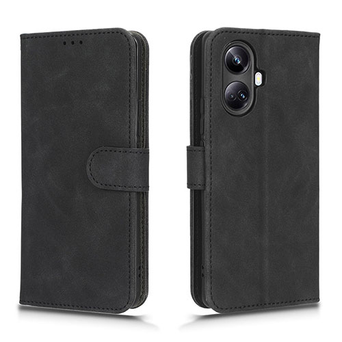 Leather Case Stands Flip Cover Holder L01Z for Realme 10 Pro+ Plus 5G Black