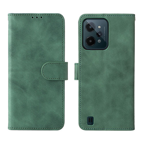 Leather Case Stands Flip Cover Holder L01Z for Realme C31 Green