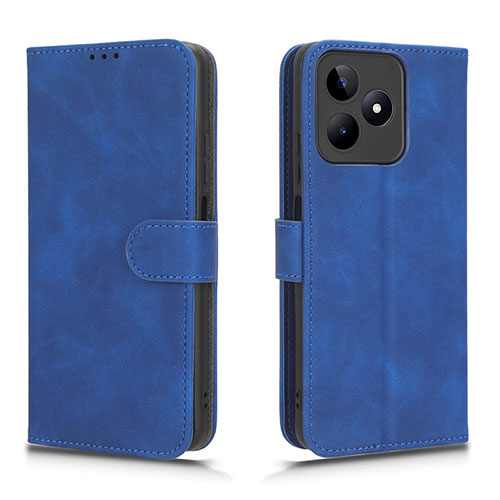 Leather Case Stands Flip Cover Holder L01Z for Realme C51 Blue