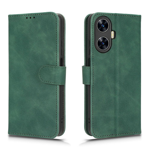 Leather Case Stands Flip Cover Holder L01Z for Realme C55 Green