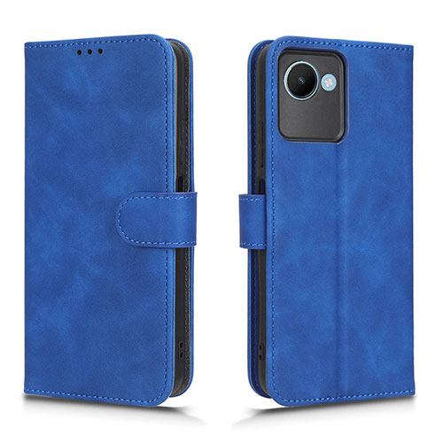 Leather Case Stands Flip Cover Holder L01Z for Realme Narzo 50i Prime Blue