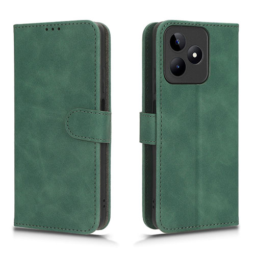 Leather Case Stands Flip Cover Holder L01Z for Realme Narzo N53 Green