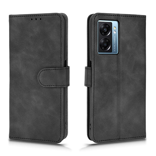 Leather Case Stands Flip Cover Holder L01Z for Realme Q5i 5G Black