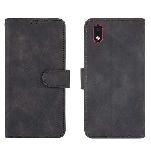 Leather Case Stands Flip Cover Holder L01Z for Samsung Galaxy A01 Core Black