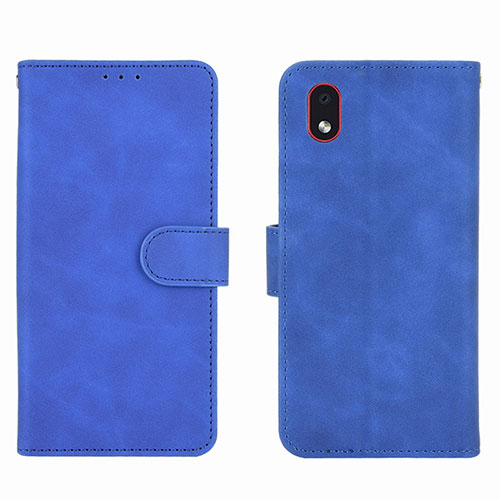 Leather Case Stands Flip Cover Holder L01Z for Samsung Galaxy A01 Core Blue