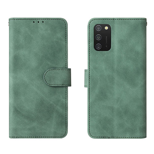 Leather Case Stands Flip Cover Holder L01Z for Samsung Galaxy A02s Green