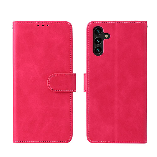 Leather Case Stands Flip Cover Holder L01Z for Samsung Galaxy A13 5G Hot Pink