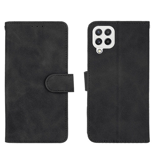 Leather Case Stands Flip Cover Holder L01Z for Samsung Galaxy A22 4G Black