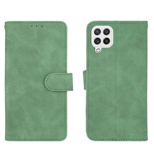 Leather Case Stands Flip Cover Holder L01Z for Samsung Galaxy A22 4G Green