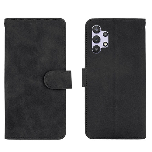 Leather Case Stands Flip Cover Holder L01Z for Samsung Galaxy A32 5G Black