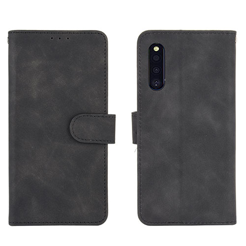 Leather Case Stands Flip Cover Holder L01Z for Samsung Galaxy A41 SC-41A Black