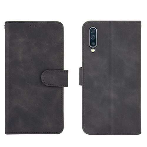 Leather Case Stands Flip Cover Holder L01Z for Samsung Galaxy A50 Black