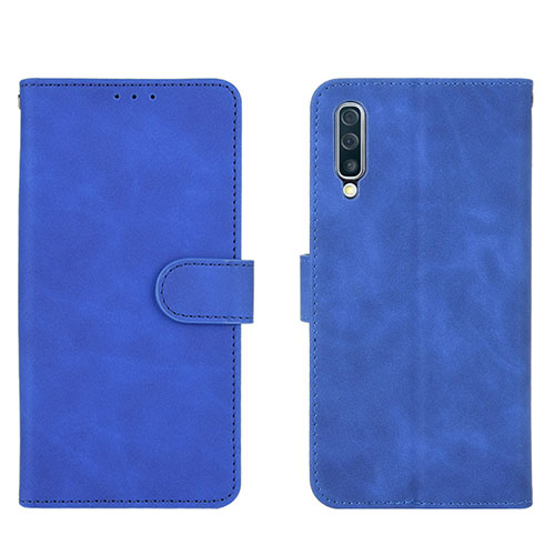 Leather Case Stands Flip Cover Holder L01Z for Samsung Galaxy A50 Blue