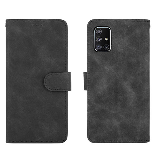 Leather Case Stands Flip Cover Holder L01Z for Samsung Galaxy A71 4G A715 Black
