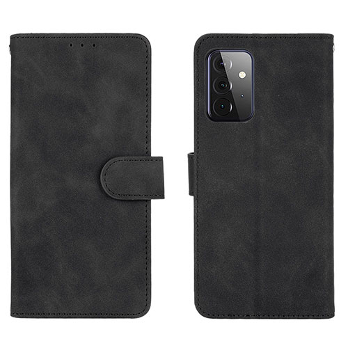 Leather Case Stands Flip Cover Holder L01Z for Samsung Galaxy A72 4G Black