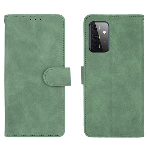 Leather Case Stands Flip Cover Holder L01Z for Samsung Galaxy A72 5G Green