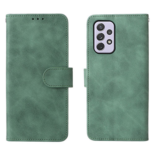 Leather Case Stands Flip Cover Holder L01Z for Samsung Galaxy A73 5G Green