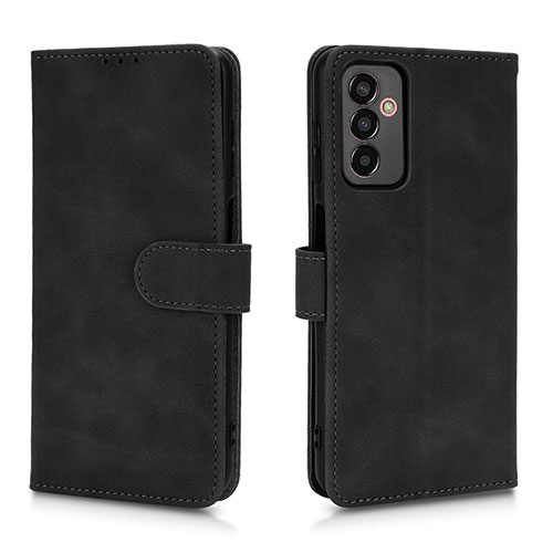 Leather Case Stands Flip Cover Holder L01Z for Samsung Galaxy M13 4G Black