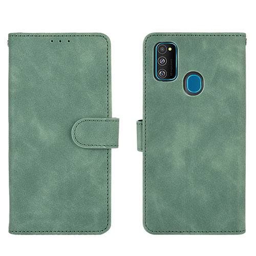 Leather Case Stands Flip Cover Holder L01Z for Samsung Galaxy M30s Green