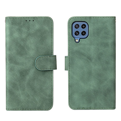 Leather Case Stands Flip Cover Holder L01Z for Samsung Galaxy M32 4G Green