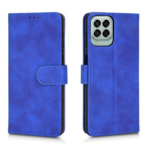 Leather Case Stands Flip Cover Holder L01Z for Samsung Galaxy M33 5G Blue