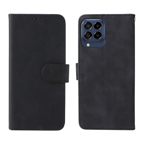 Leather Case Stands Flip Cover Holder L01Z for Samsung Galaxy M53 5G Black