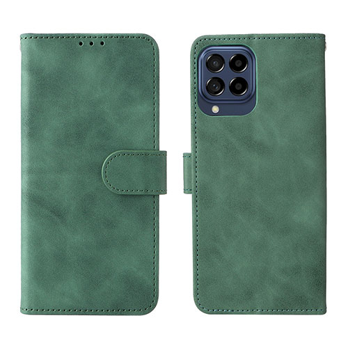 Leather Case Stands Flip Cover Holder L01Z for Samsung Galaxy M53 5G Green