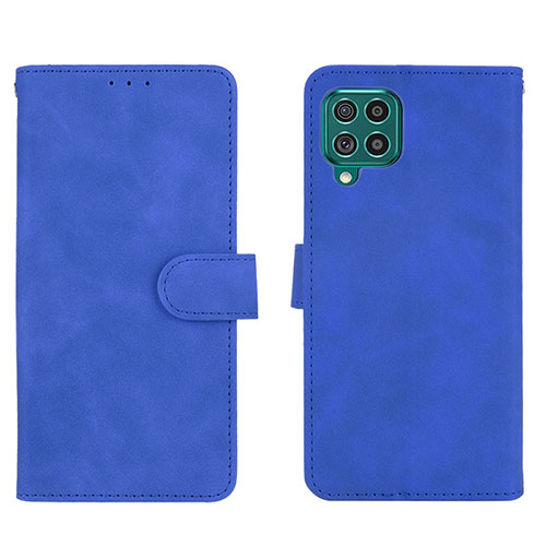 Leather Case Stands Flip Cover Holder L01Z for Samsung Galaxy M62 4G Blue