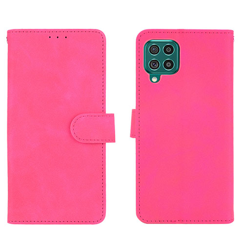 Leather Case Stands Flip Cover Holder L01Z for Samsung Galaxy M62 4G Hot Pink