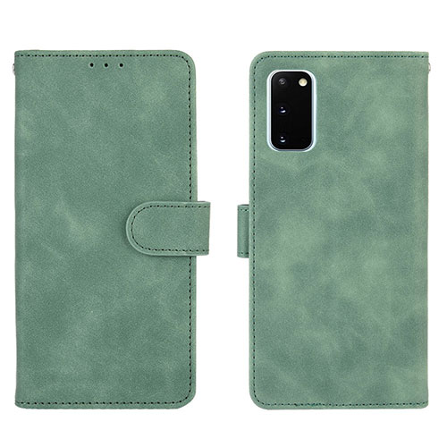 Leather Case Stands Flip Cover Holder L01Z for Samsung Galaxy S20 FE 4G Green