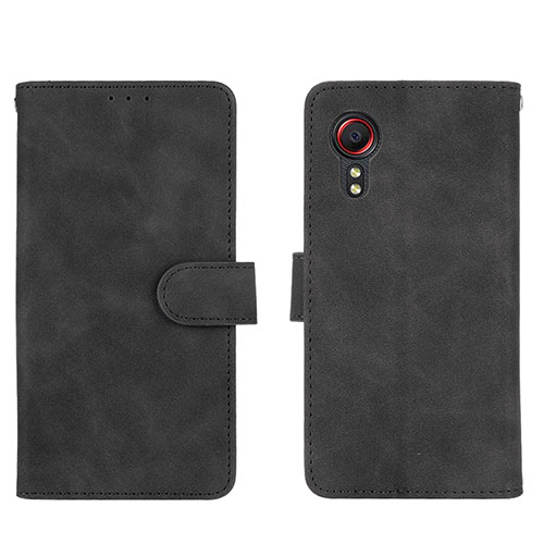 Leather Case Stands Flip Cover Holder L01Z for Samsung Galaxy XCover 5 SM-G525F Black