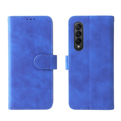 Leather Case Stands Flip Cover Holder L01Z for Samsung Galaxy Z Fold4 5G Blue