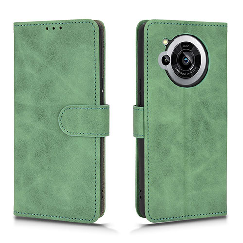 Leather Case Stands Flip Cover Holder L01Z for Sharp Aquos R7 Green