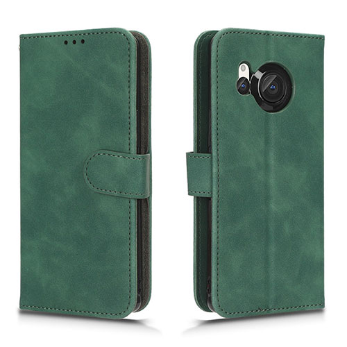 Leather Case Stands Flip Cover Holder L01Z for Sharp Aquos R8s Green