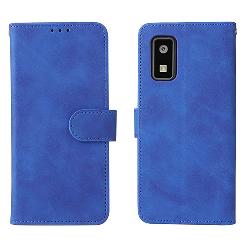 Leather Case Stands Flip Cover Holder L01Z for Sharp Aquos wish2 Blue