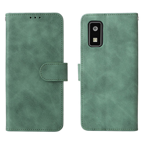 Leather Case Stands Flip Cover Holder L01Z for Sharp Aquos wish2 Green