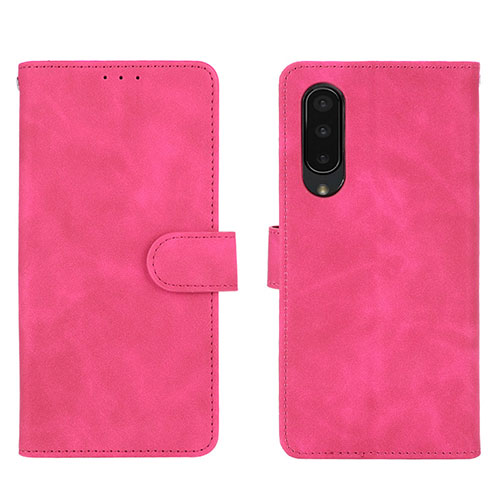 Leather Case Stands Flip Cover Holder L01Z for Sharp Aquos Zero5G basic Hot Pink