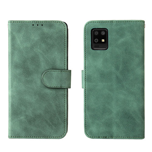 Leather Case Stands Flip Cover Holder L01Z for Sharp Aquos Zero6 Green
