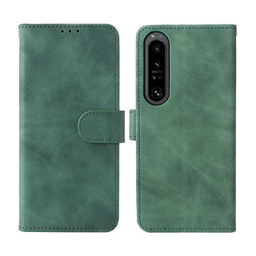 Leather Case Stands Flip Cover Holder L01Z for Sony Xperia 1 IV Green